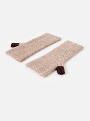 Oliver Bonas Mocha Brown Ribbed Knitted Wrist Warmers - Image 4 of 6