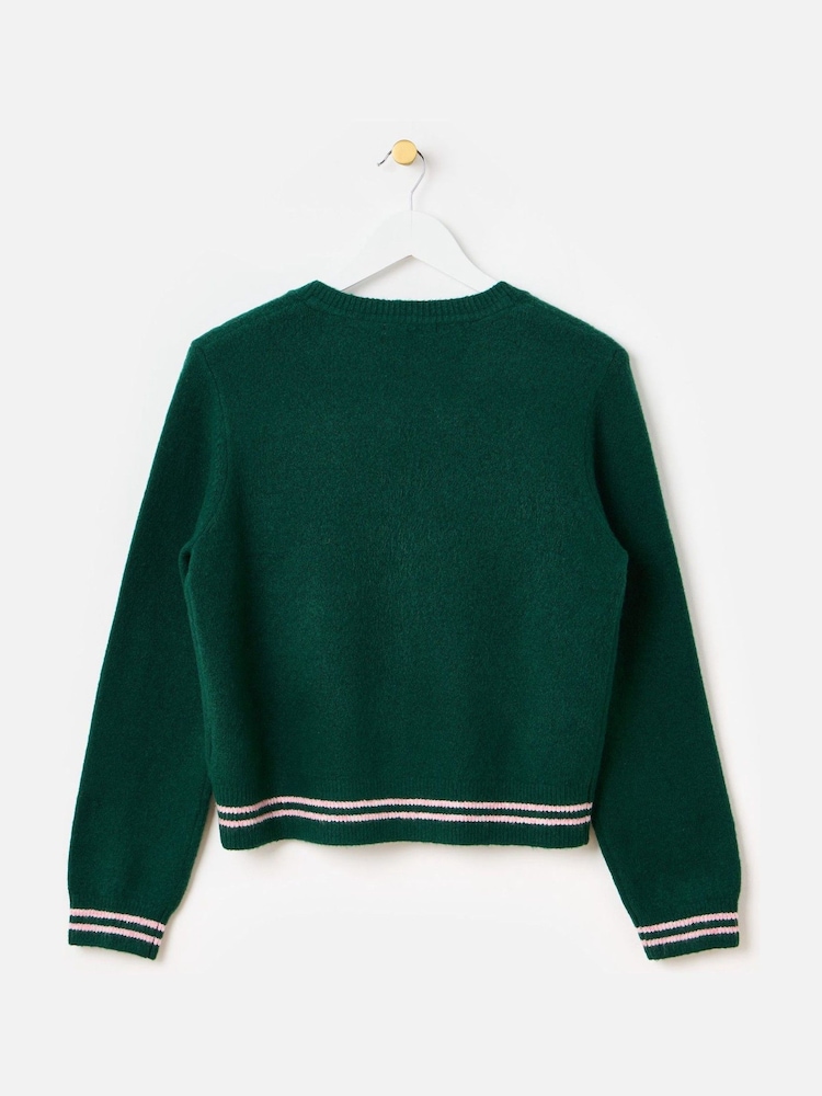 Oliver Bonas Embroidered Crew Neck Knitted Cardigan - Image 2 of 6