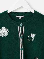 Oliver Bonas Embroidered Crew Neck Knitted Cardigan - Image 3 of 6