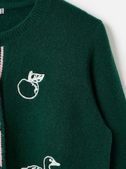 Oliver Bonas Embroidered Crew Neck Knitted Cardigan - Image 4 of 6