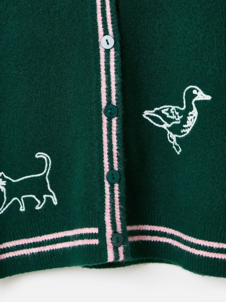 Oliver Bonas Embroidered Crew Neck Knitted Cardigan - Image 6 of 6