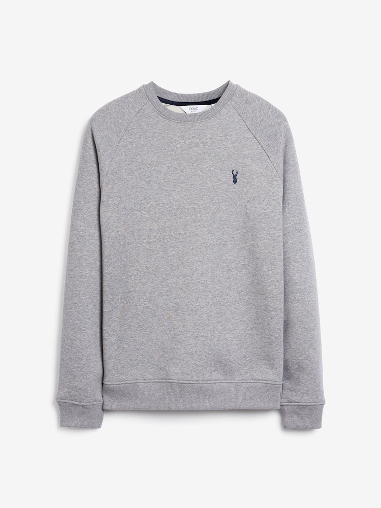 Grey Regular Fit Next Crew Sweatshirt - Image 1 of 1