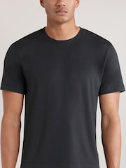 Reiss Black Che CHÉ Studios Crew Neck T-Shirt with TENCEL™ Fibers - Image 1 of 3