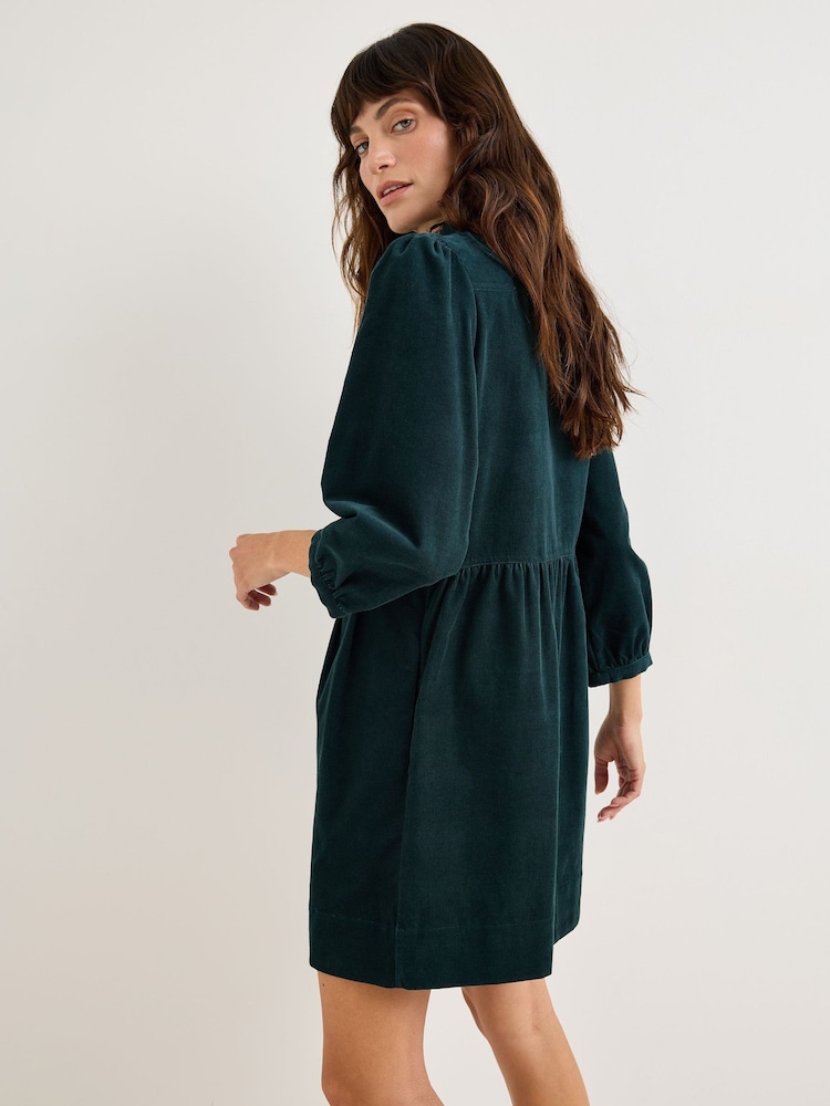Oliver Bonas Corduroy Zip Up Collared Mini Dress - Kuva 2 / 8