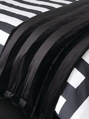 Style Sisters Black Velvet Stripe Throw - Image 1 of 2