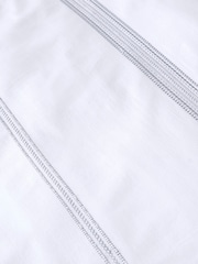 Appletree White Embroidered Band 100% Cotton Duvet Cover Set - Image 4 of 4