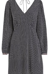 Tommy Hilfiger Blue Curve Polkadot V-Neck Dress - Image 1 of 3