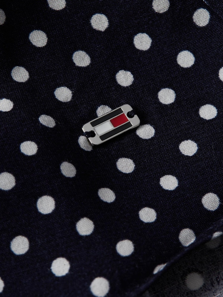 Tommy Hilfiger Blue Curve Polkadot V-Neck Dress - Image 3 of 3