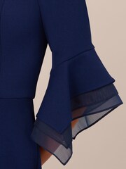Adrianna Papell Blue Organza Crepe Jumpsuit - Image 5 of 7