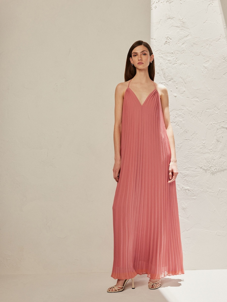 Coral Pink Premium Bead Detail Maxi Dress - Image 1 of 4 Coral Pink Premium Bead Detail Maxi Dress - Image 1 of 4