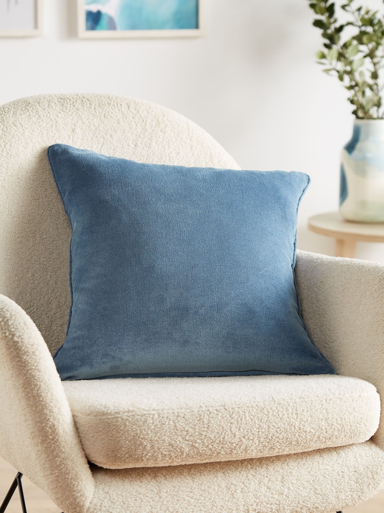 Airforce Blue 45 x 45cm Soft Velour Cushion - Image 1 of 5