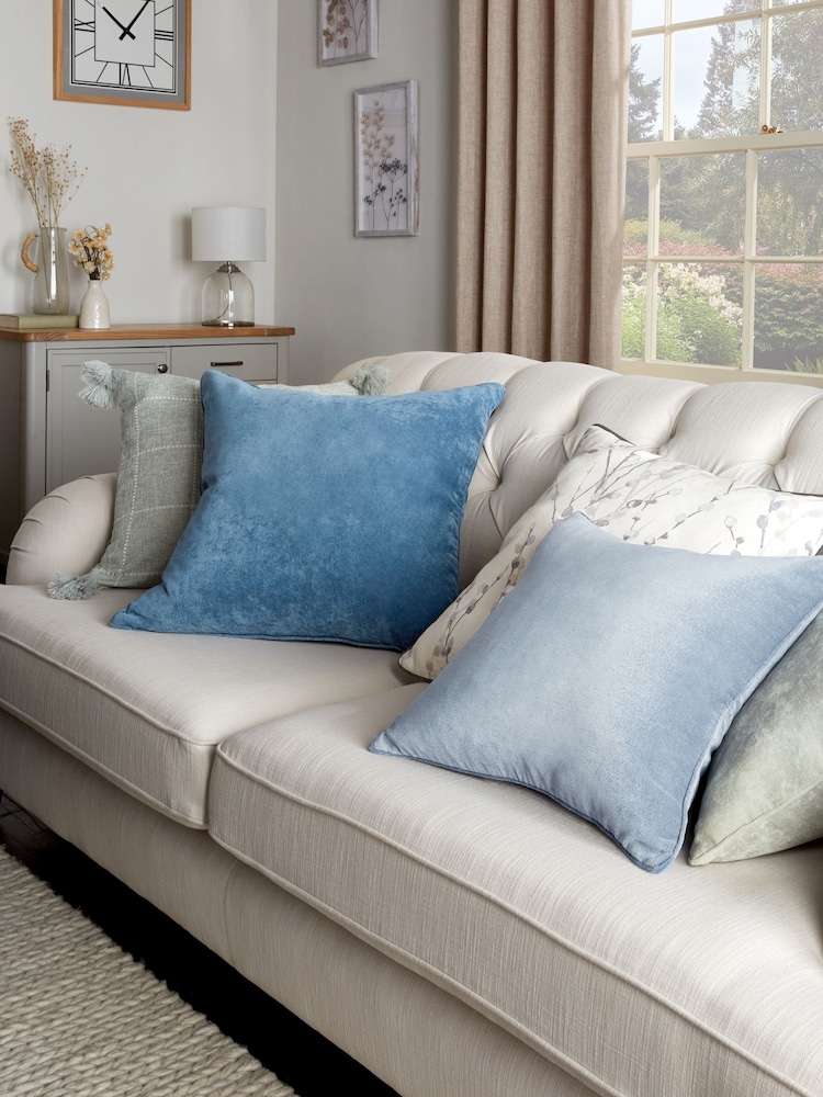 Airforce Blue 45 x 45cm Soft Velour Cushion - Image 2 of 5