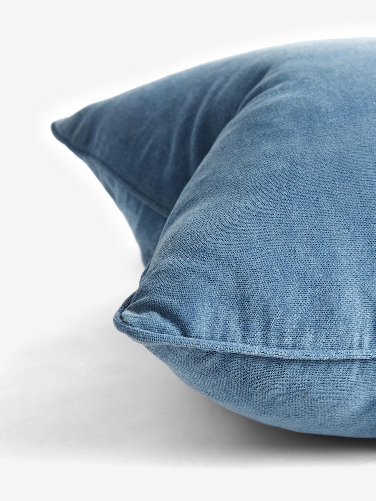 Airforce Blue 45 x 45cm Soft Velour Cushion - Image 4 of 5