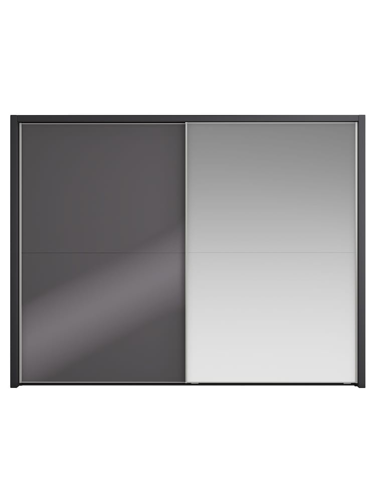 Wiemann Graphite Peyton Glass and Mirror Sliding 2.6m Sliding Semi Fitted Wardrobe - Image 2 of 6