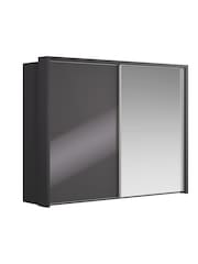 Wiemann Graphite Peyton Glass and Mirror Sliding 2.6m Sliding Semi Fitted Wardrobe - Image 3 of 6