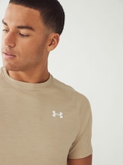 Under Armour Beige Grey Tech Textured T-Shirt - Image 4 of 7