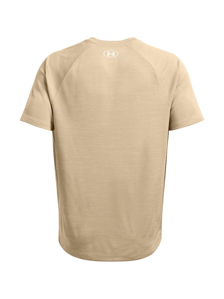 Under Armour Beige Grey Tech Textured T-Shirt - Image 7 of 7