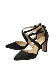 Lotus Black Diamante Pointed-Toe Court Shoes - Image 2 of 4