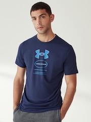Under Armour Blue Branded Stack T-Shirt - Image 1 of 2