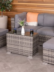 Charles Bentley Grey Garden Multifunctional Contemporary Rattan 4 Seater Lounge Set - Image 2 of 3