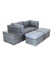 Charles Bentley Grey Garden Multifunctional Contemporary Rattan 4 Seater Lounge Set - Image 3 of 3