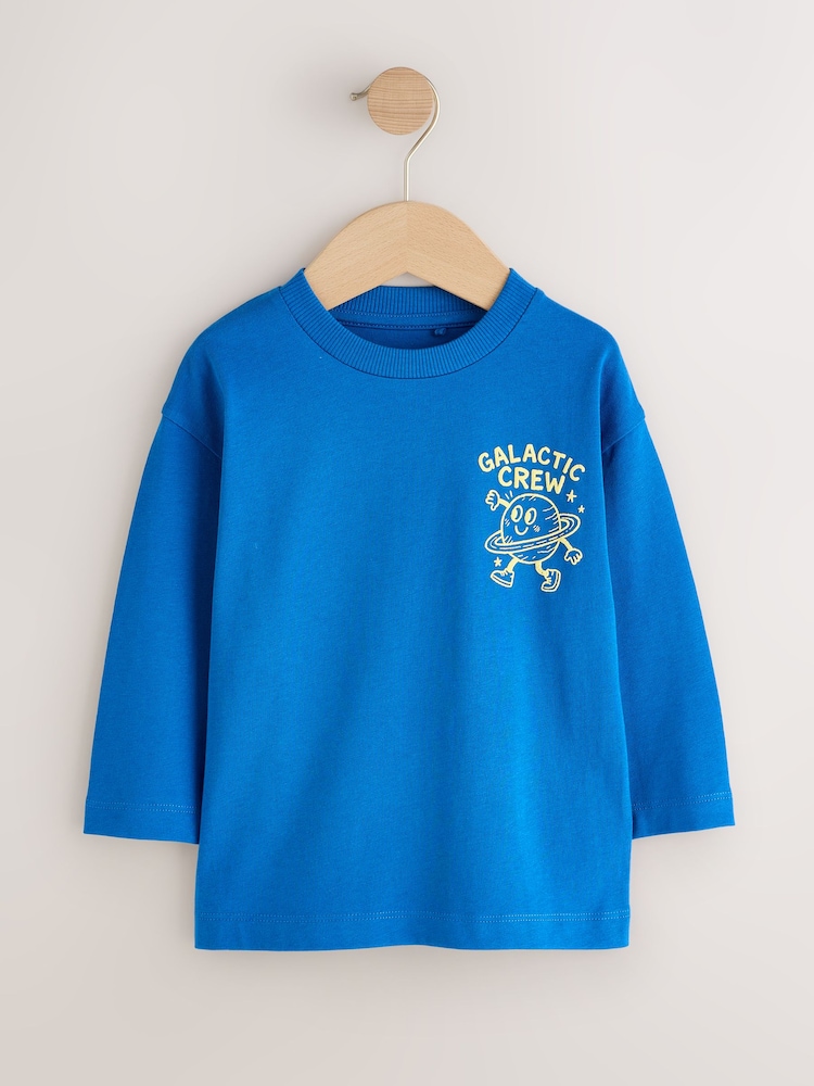Cobalt Blue Galactic Crew - Camiseta de manga larga con estampado en la espalda (3meses-10años) - Imagen 1 de 4 Cobalt Blue Galactic Crew - Camiseta de manga larga con estampado en la espalda (3meses-10años) - Imagen 1 de 4