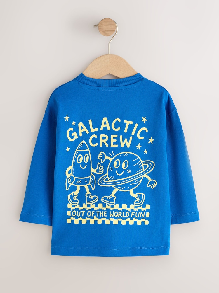Cobalt Blue Galactic Crew - Camiseta de manga larga con estampado en la espalda (3meses-10años) - Imagen 2 de 4 Cobalt Blue Galactic Crew - Camiseta de manga larga con estampado en la espalda (3meses-10años) - Imagen 2 de 4