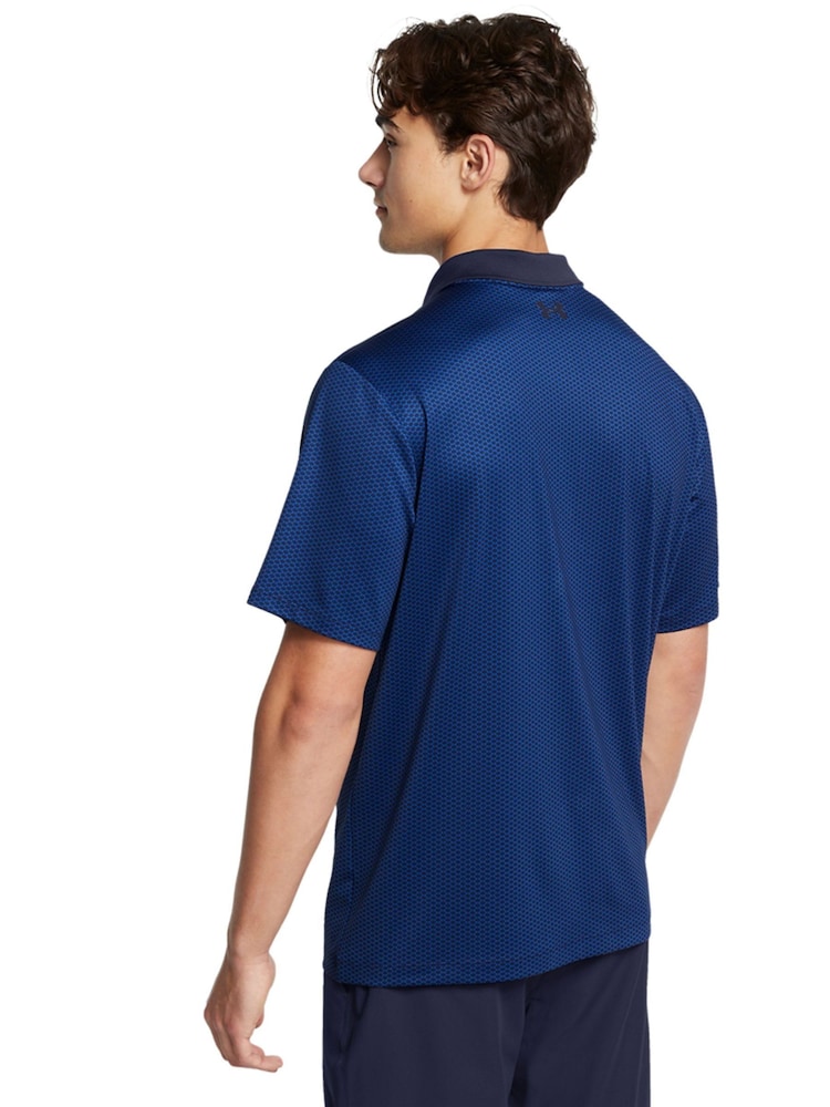 Under Armour Blue Golf Perf 3.0 Printed Polo Shirt - Image 2 of 4