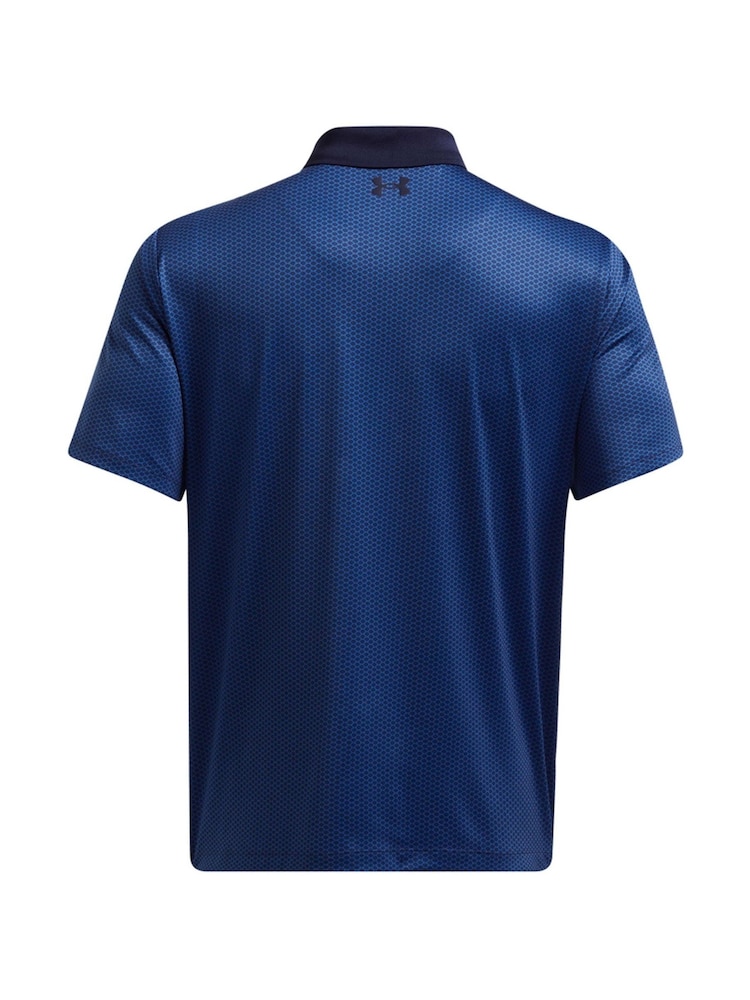 Under Armour Blue Golf Perf 3.0 Printed Polo Shirt - Image 4 of 4 Under Armour Blue Golf Perf 3.0 Printed Polo Shirt - Image 4 of 4