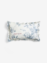 Shabby Chic by Rachel Ashwell® Blue Forget Me Not Cotton/Linen Mix Ruffle Cushion - Image 2 of 4