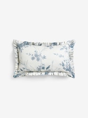 Shabby Chic by Rachel Ashwell® Blue Forget Me Not Cotton/Linen Mix Ruffle Cushion - Image 3 of 4