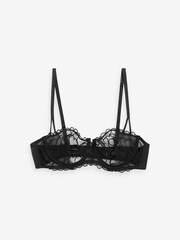 Black Heart Embroidered Non Padded Underwired Balcony Bra - Image 7 of 8