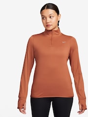 Nike Orange Dri-FIT Swift Element UV Half Zip Running Top - Image 1 of 3