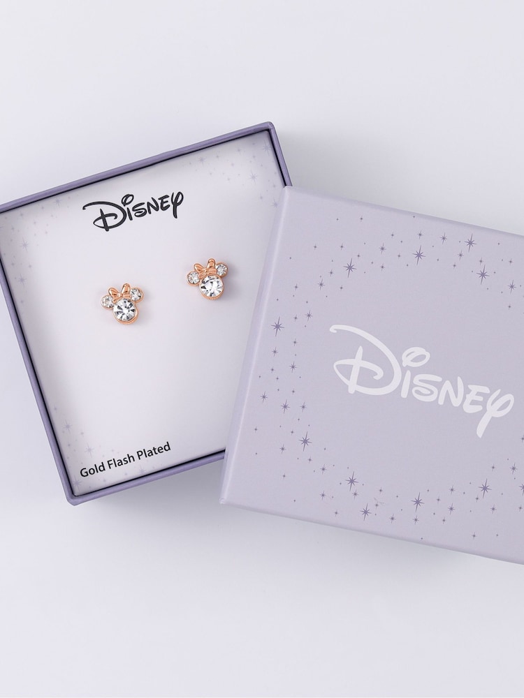 Disney Minnie Mouse Rose gold Silver Plated brass Crystal Earring Studs - Image 4 of 4