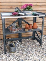 Promex Grey Garden Potting Table with Zinc Plated Worktop - Image 1 of 1