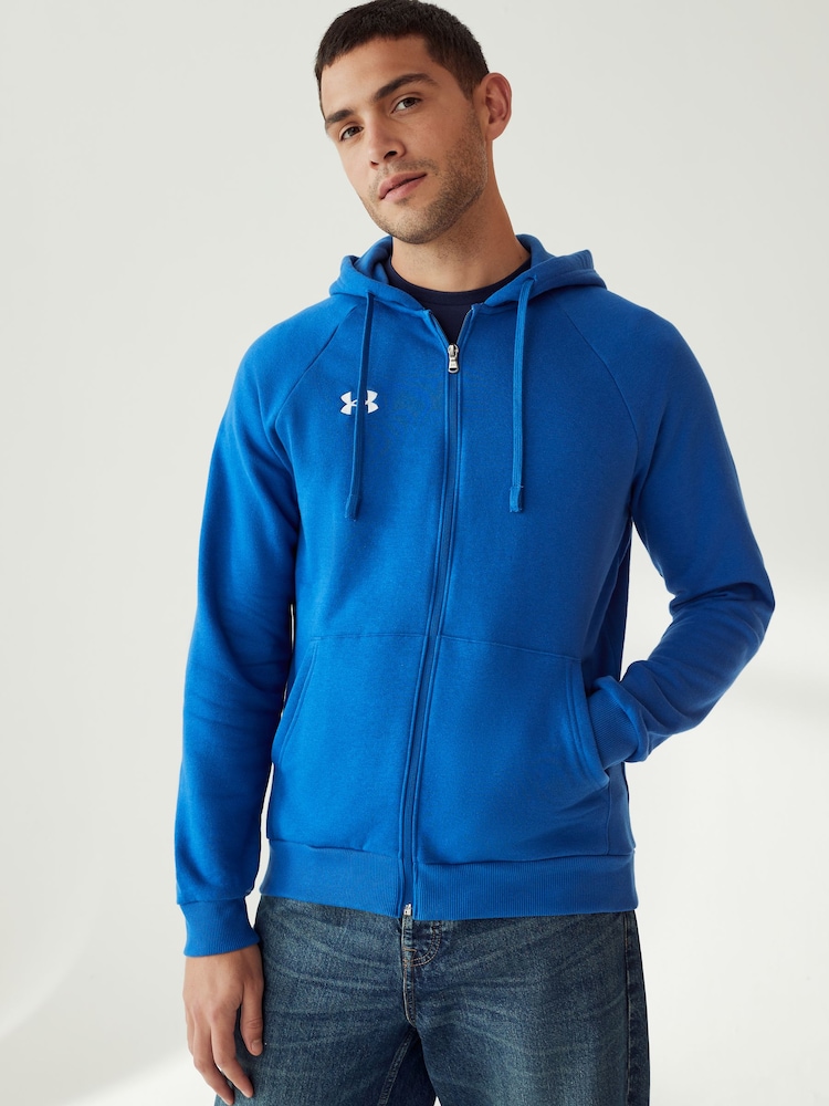 Under Armour Blue UA Rival Fleece FZ Hoodie - Image 1 of 6