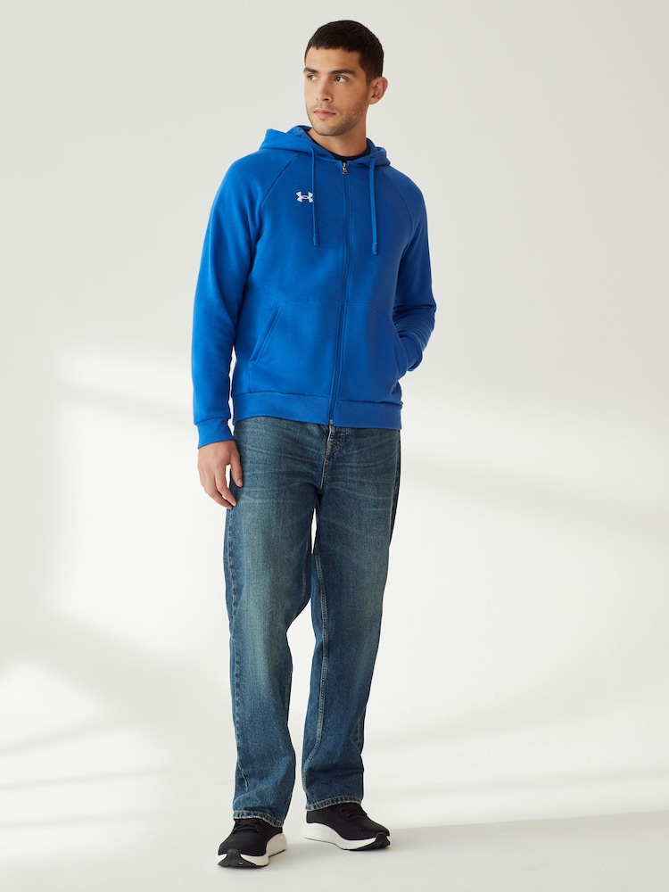 Under Armour Blue UA Rival Fleece FZ Hoodie - Image 2 of 6