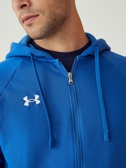 Under Armour Blue UA Rival Fleece FZ Hoodie - Image 4 of 6