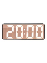 Karlsson Black Copper LED Mirror Alarm Clock - Image 1 of 2