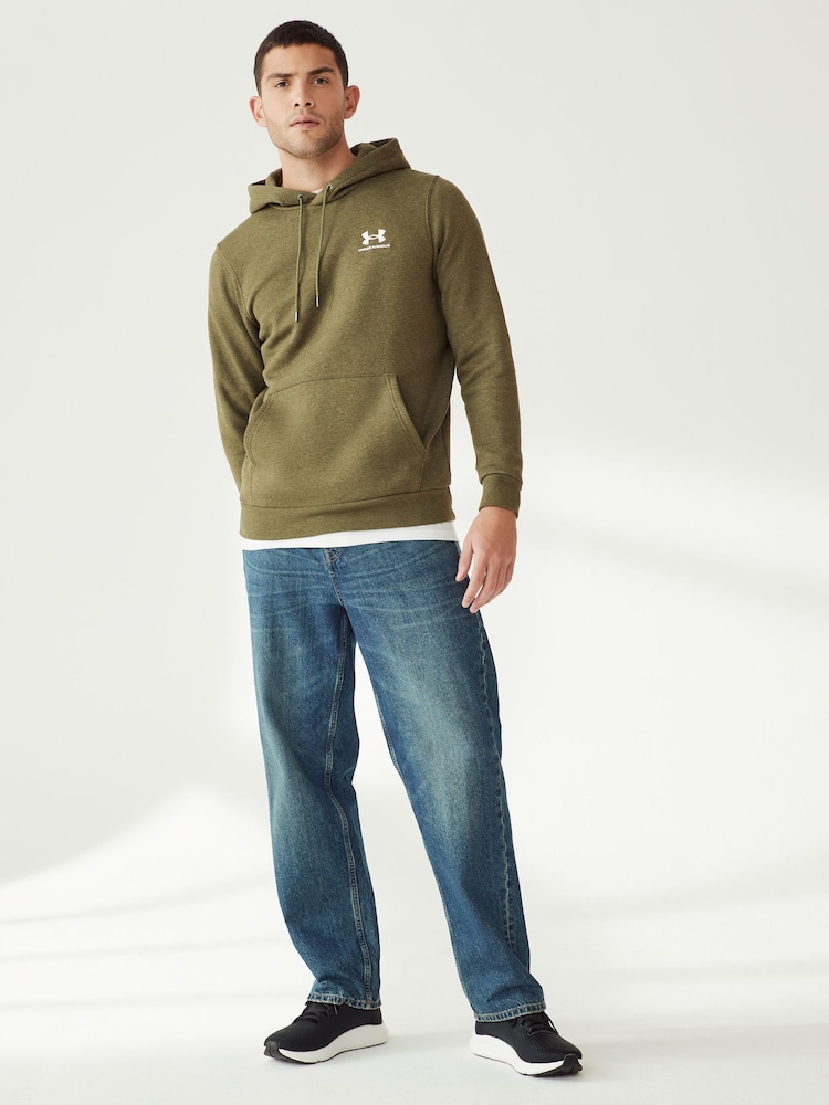 Under Armour Green Essential Fleece Hoodie - Image 2 of 6