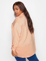 Yours Curve Orange Cuffed Sleeve 100% Cotton Shirt - Image 2 of 4