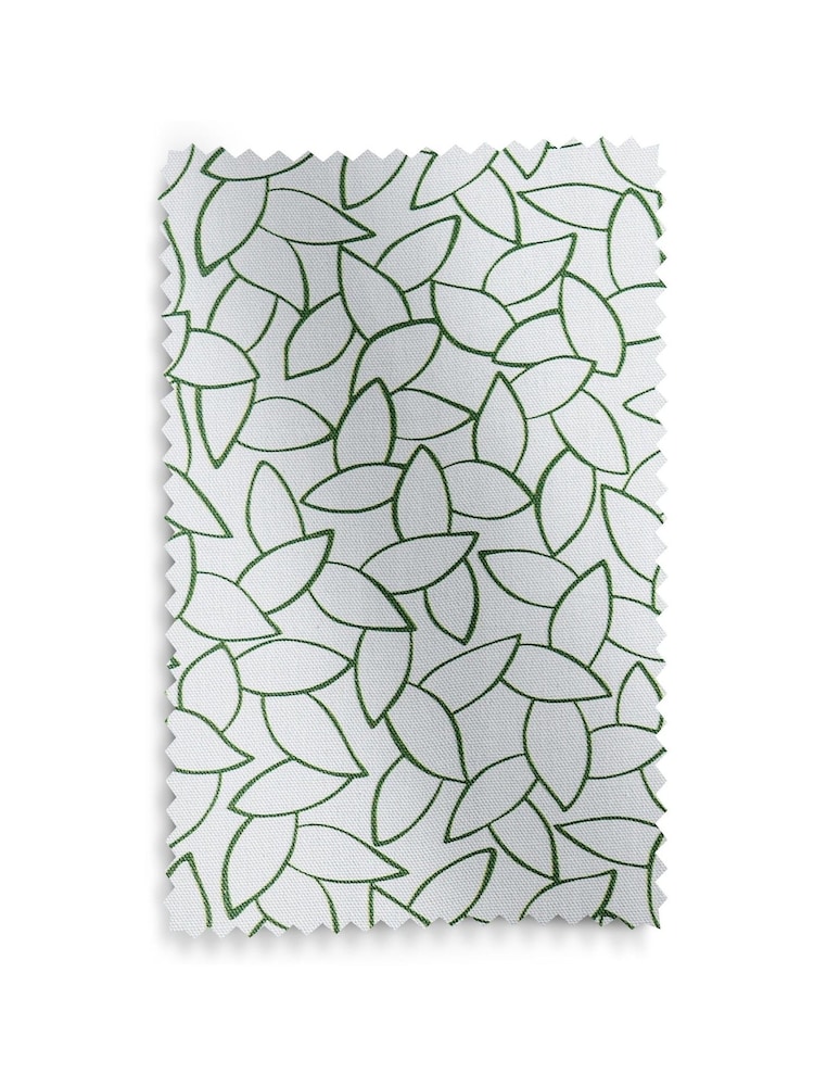 Jasper Conran London Green Pencil Pleat Blackout Mini Leaf Curtain - Image 5 of 5