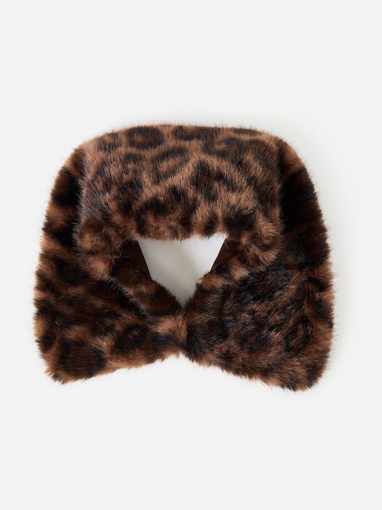 Oliver Bonas Animal Print Faux Fur Collar Scarve - صورة 2 من 4 Oliver Bonas Animal Print Faux Fur Collar Scarve - صورة 2 من 4