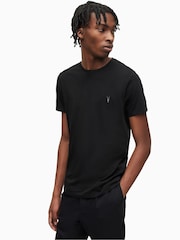 AllSaints White/Black/Grey Tonic Crew 100% Cotton T-Shirts 3 Pack - Image 6 of 7