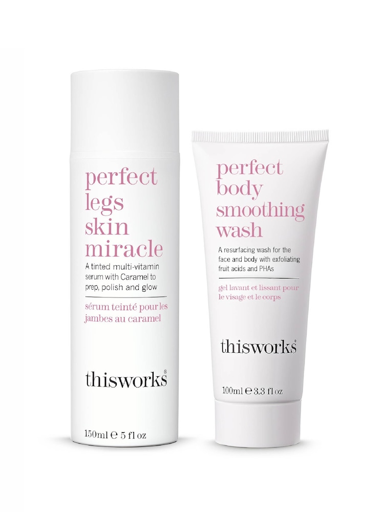 This Works Legs Skin Miracle & Smoothing Wash Gift Set (Worth £55) - Image 1 of 1 This Works Legs Skin Miracle & Smoothing Wash Gift Set (Worth £55) - Image 1 of 1
