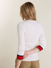 Baukjen Cream Aven Merino Wool Ribbed Top - Image 2 of 4
