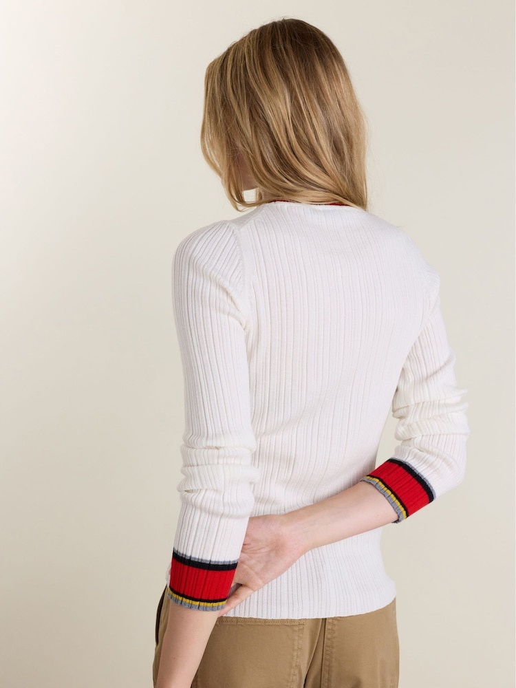 Baukjen Cream Aven Merino Wool Ribbed Top - Image 2 of 4 Baukjen Cream Aven Merino Wool Ribbed Top - Image 2 of 4
