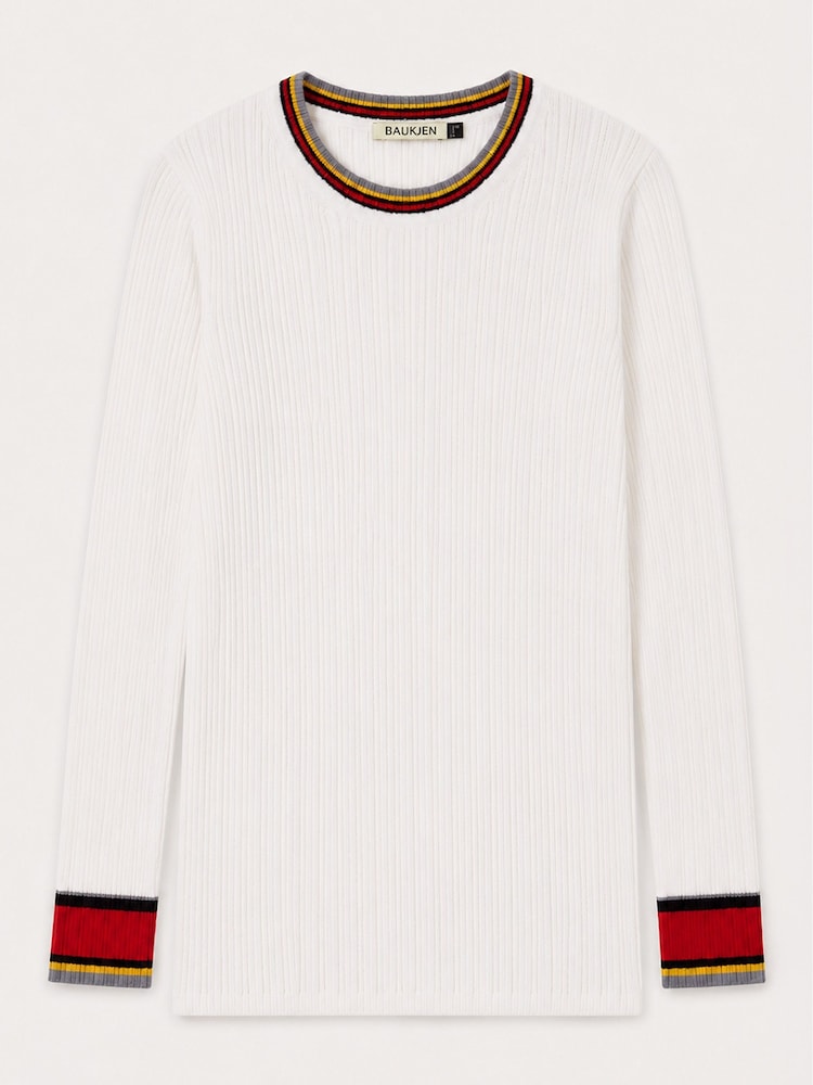 Baukjen Cream Aven Merino Wool Ribbed Top - Image 4 of 4 Baukjen Cream Aven Merino Wool Ribbed Top - Image 4 of 4