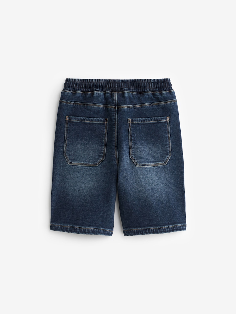 Dark Blue Jersey Denim Shorts (3-16yrs) - Image 2 of 3