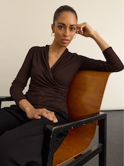 Baukjen Brown Gylda Fixed Wrap Top - Image 2 of 4